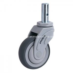 TPR Wheel 135kg Capacity 4" Swivel Stem Caster K5704-736 for Grey Color Application