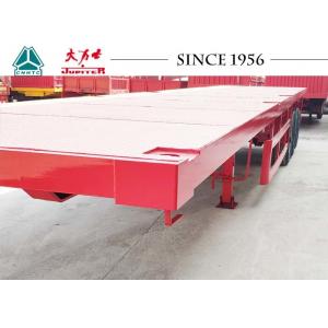 Durable 30 Tons Flatbed Container Trailer With Tri Axle , Flatbed Equipment Trailer