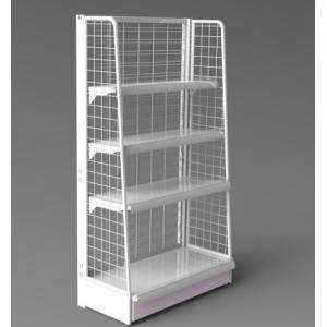 China Grocery Store White Metal Display Rack wire mesh display stand replaced hooks and hangers wholesale