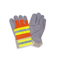 China LC21175 High Visibility Cow Split Leather Working Gloves for Occupational Safety on sale