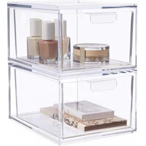 Customized  acrylic desktop storage boxes skin care product organizer cosmetic makeup organizer box