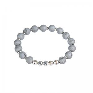 Adjustable size Beaded Stone Bracelet , Silver Healing Chakra Bracelet for Lady
