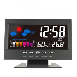 Digital Thermometer Hygrometer weather station Alarm Clock temperature gauge Colorful LCD Calendar Vioce-activated