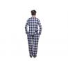 Shirt Collar Mens Plaid Pajama Set Sleepwear , Two Piece Pajama Set Rounded