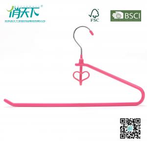 Betterall One Arm Shape Pink PVC Coated Wire Hanger For Pant