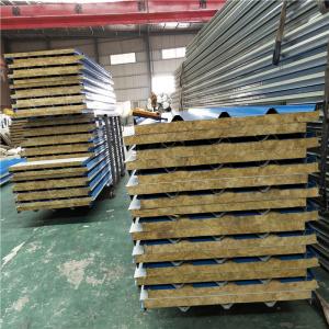 corrugated fireproof blue 50mm rock wool sandwich roof panel for poultry farm