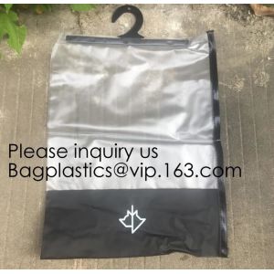 bolso de empaquetado del paño de la suspensión biodegradable de la ropa interior con el botón a presión, portatraje respetuoso del medio ambiente del gancho