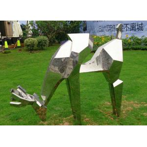 Life Size Outdoor Metal Sculptures Animals Deer For Landscape Decoration