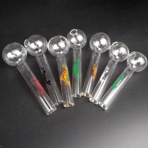 4 Inches Pyrex Glass Oil Burner Pipe , Daily Use Glass Oil Nail Mix Colors