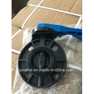 EPDM Rubber PVC Butterfly Valve with DIN JIS ANSI Standard and 316 Carbon Steel Stem