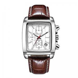 Men's Leather Strap Dial Alloy Quartz Wrist Watches