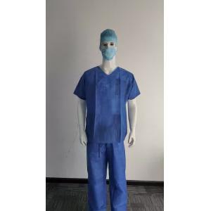China Short Sleeve SMS Hospital Scrubs Suit Set Clothing Disposable Uniform Scrub Suit Nursing Scrubs supplier