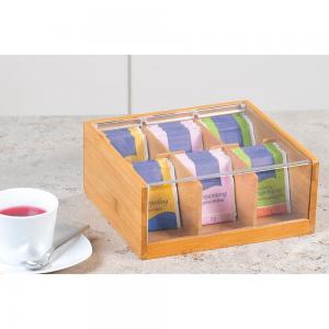 China OEM bamboo wooden tea storage box chest box with clear acrylic lid supplier