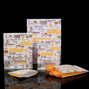 China Food Grade Coated Paper Bag for Take Away Fast Food French Fries Burger Sandwich Snacks supplier