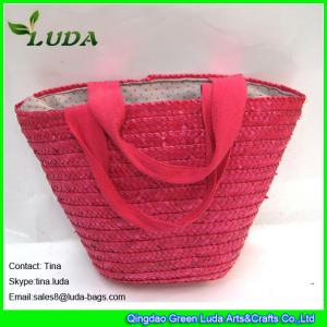 LUDA wholesale name brand purses small handbags pink wheat straw bags