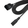 Ángulo derecho C7 a C18 Cable de alimentación-Cordón de adaptador de CA IEC para pequeños aparatos, monitores, conexión de energía que ahorra espacio