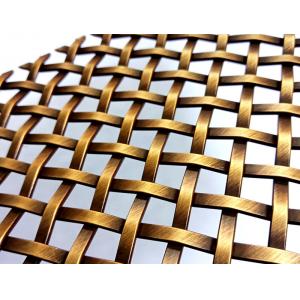 China Weave Type Architectural Decorative Antique Brass Mesh Fabric In Stock supplier