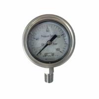 250bar high temperature bourdon tube manometer liquid filled pressure gauge stainless steel