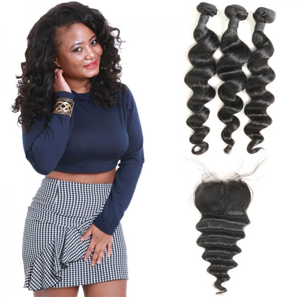 Heathly Indian Human Hair Bundles Loose Wave , 100 Indian Human Hair Weave