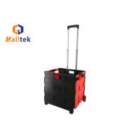 China Collapsible Rubber Wheeled Shopping Trolley With Telescopic Aluminium Handle on sale
