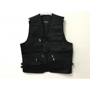 Mens classic vest，mens waist coat, vest in 100% polyester washed fabric, washed black color, S-3XL