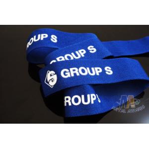 China Custom Blue Ribbon With White Printing Woven Medal Ribbons Medal Lanyards For Events wholesale