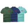 Navy Color Men's Cotton Polo Shirts Stand Collar , Fashion Short Sleeve Polos