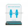 led light warning Rectang Acrylic Distance safety sign colorful prints Remark
