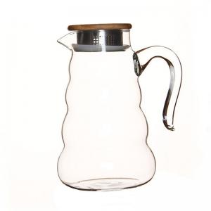 China Heat Resistant Glass Water Pitcher Juice Beverage Carafe With Lid Clear Color supplier