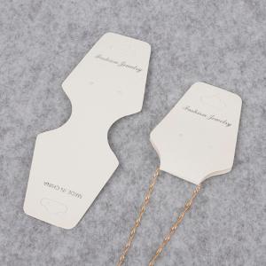 China Custom Folded FSC White Kraft Paper Card Hot Gold Foil Paper Jewelry Necklace Card supplier