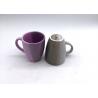 Food Grade Ceramic Drinking Cup Hand Painted Matte And Glzaed 2 Tone Color