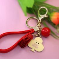 metal mobile phone key chain with bead