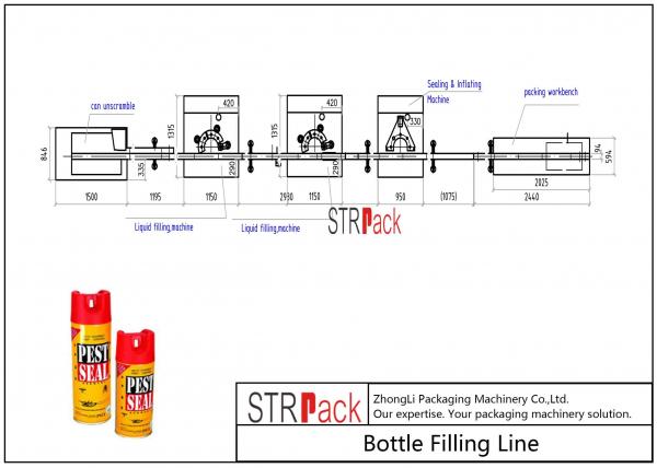 Large Capacity Aerosol Paint Filling Machine Line With Gassing Machine And