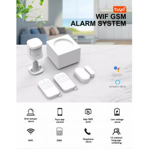 Glomarket Smart Tuya WIFI + GSM Sistema de alarma de seguridad para el hogar Sistema de alarma antirrobo para el hogar inteligente Sistema de detección de humo y fuego