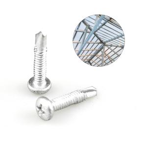 Coated Pan Head Screws With Cross Recess Roofing Screw For Metal Roof Purlin Connection