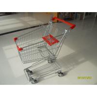 China Red Supermarket Shopping Trolley , Metal Four Wheel Shopping Trolley Cart on sale