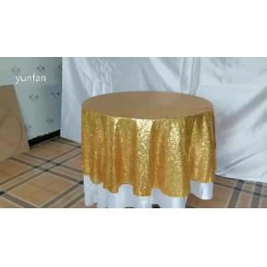 China Customized Size Cheap Sequin Fabric Elegant Round Tablecloth wholesale