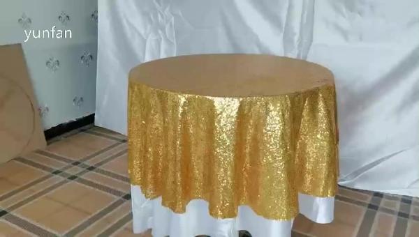 Customized Size Cheap Sequin Fabric Elegant Round Tablecloth