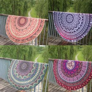 Round Beach Throw Tapestry Hippy Boho Gypsy Cotton Tablecloth Beach Towel