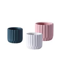 China 150mm Height Dia 11cm Ribbed Colorful Decorative Ceramic Plant Pots on sale