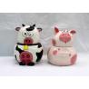 Unique Animal Ceramic Kitchen Jars , Dolomite Calf Ceramic Pig Canisters With