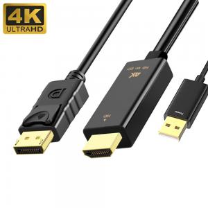 China Braid 4K UHD HDMI Cables To Displayport Converter For PS4 Apple TV PC supplier