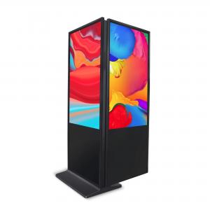 Floor Standing Double Sided Kiosk , Internet Remote Control Vertical Digital Signage