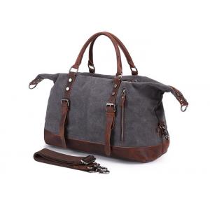 Grain Leather Canvas Carry On Duffel Bags Smooth Zipper OEM ODM