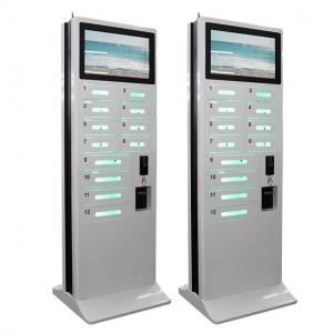 China Airport Android Free Charge Cell Phone Charging Stations Kiosks Advertising With 12 Lockers supplier