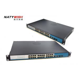 China Fiber Optical 26 Port POE Switch With 24 POE Ethernet Ports 2 * 10 / 100 / 1000M SFP Slots supplier