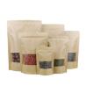 China Food Grade Simple Style Stand Up Pouch With Ziplock Window Moisture Proof Kraft Paper Bag Food Packaging wholesale