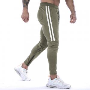 China Breathable Army Green Mens Running Trousers , Elastic Waist Joggers Casual wholesale