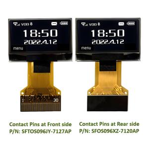China Écran OLED à faible coût de 0,96 pouce 128X64 IIC I2C SPI 8080 Interface 30 broches ZIF FPC supplier