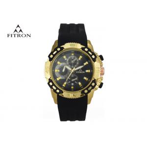 Round Alloy Shell Silicone Strap Watch Mens Work Use Customized Color